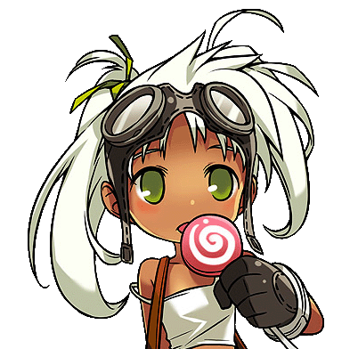ress, echo (elsword), elsword, lowres, 1girl, candy, dark-skinned female, dark skin, female focus, food, gloves, goggles, green eyes, licking, lollipop, simple background, solo, strap slip, swirl lollipop, transparent background, twintails, uneven twintails, white background, white hair