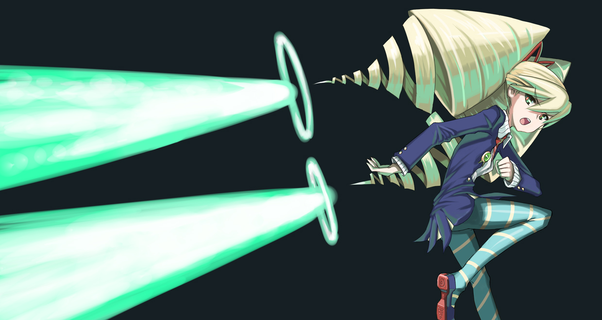 sessue, luna platz (mega man), capcom, mega man (series), mega man star force (series), striped, 00s, 1girl, big hair, drill hair, female focus, pantyhose, solo