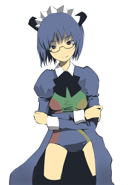 aki toshi, 2k-tan, os-tan, bonnet, bow, glasses, thighhighs