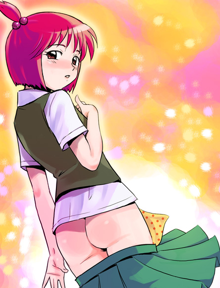 haruyama kazunori, nobato, let's nupunupu, ass, blush, no panties, solo, undressing