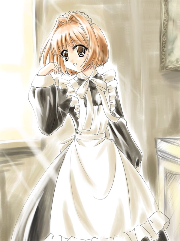 masakichi (crossroad), kaho (sister princess), sister princess, 00s, apron, dress, frills, maid, maid apron, solo