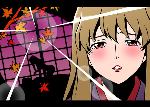 bm03, fujino shizuru, my-hime, my-otome, tengen toppa gurren lagann, lowres, blush, parody, solo, style parody