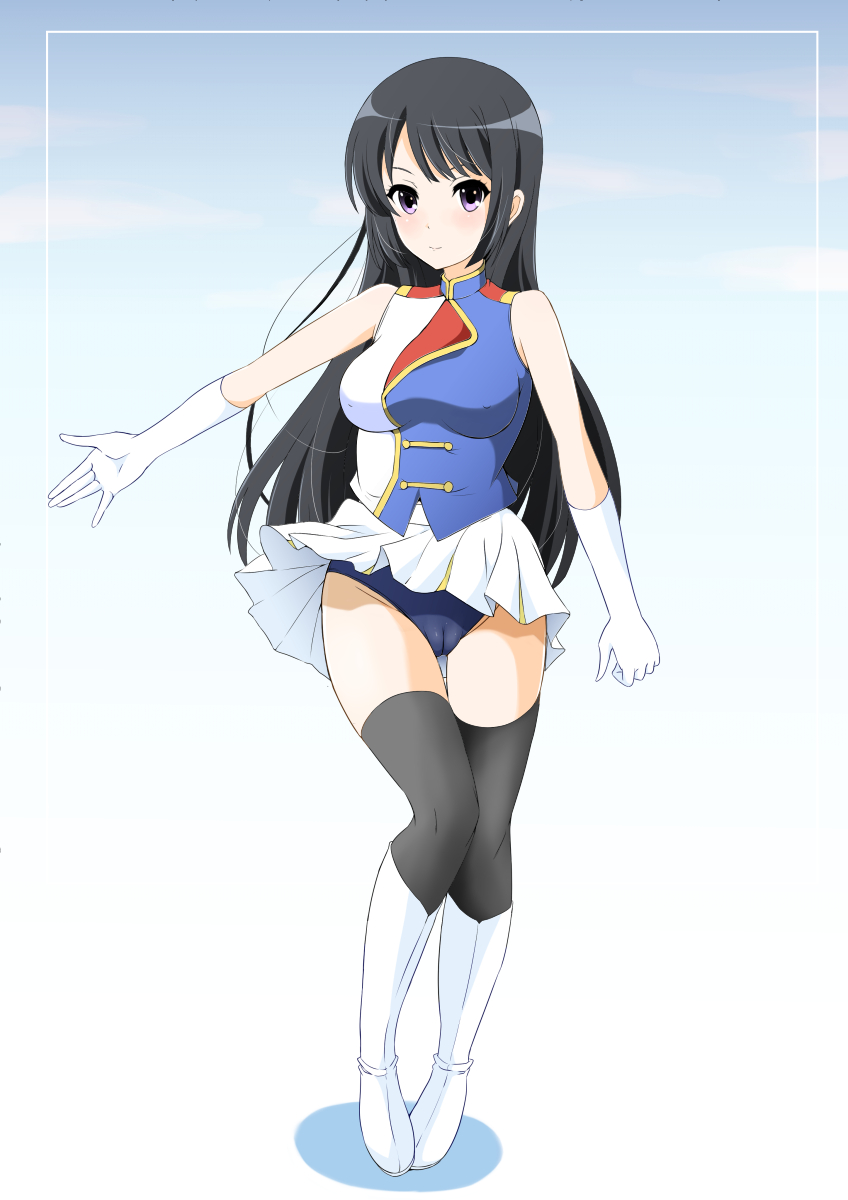 kousaka reina, hibike! euphonium, 1girl, black hair, buruma, cameltoe, skirt, white skirt
