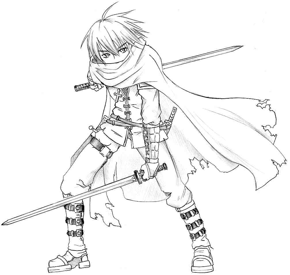 original, artist request, source request, traditional media, 1boy, cape, gloves, greyscale, holding, holding sword, holding weapon, monochrome, simple background, sketch, solo, sword, weapon, white background