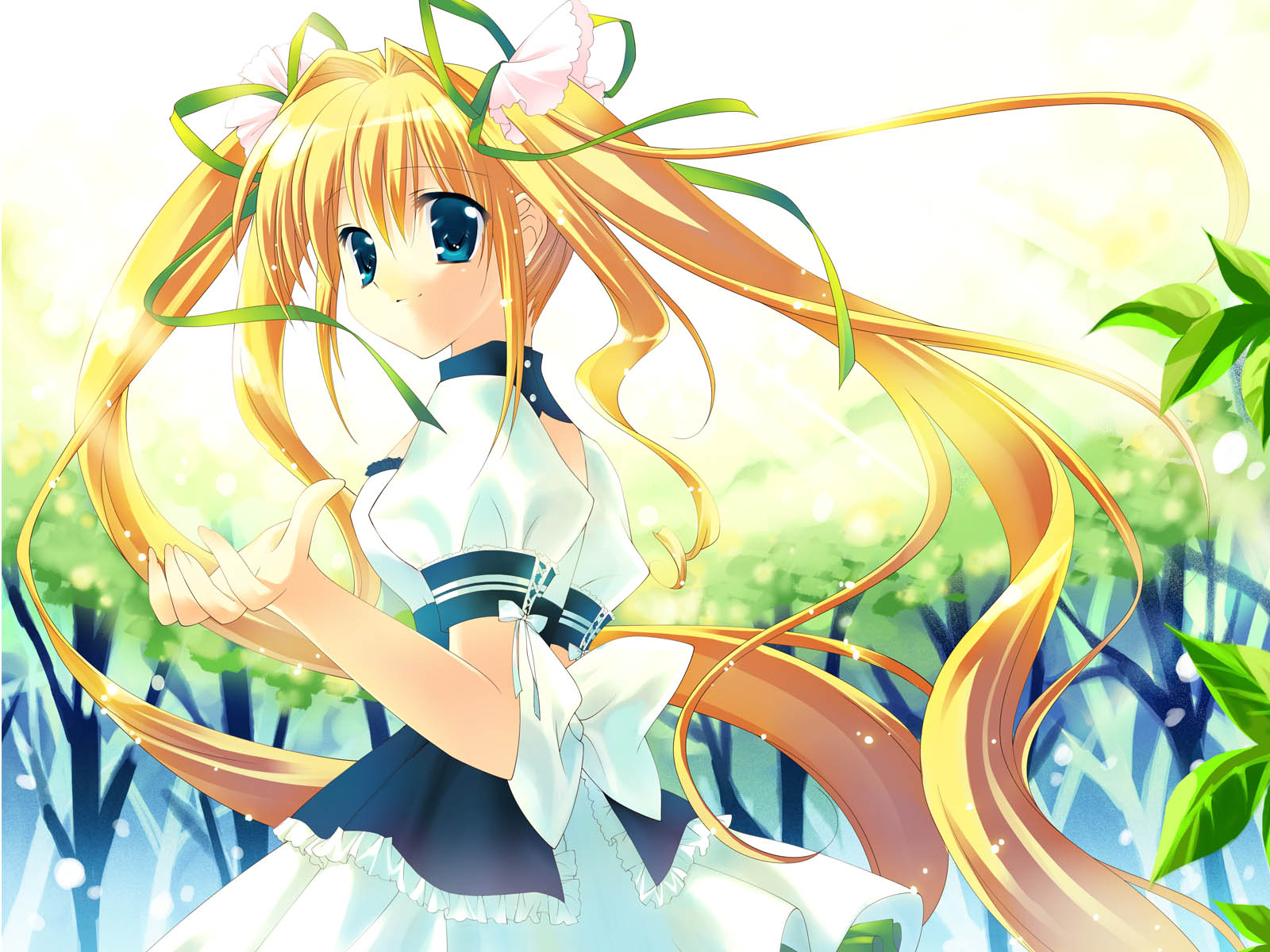 rei (artist), rei (rei's room), original, highres, 1girl, blonde hair, blue eyes, day, female focus, from side, hair intakes, long hair, solo, very long hair