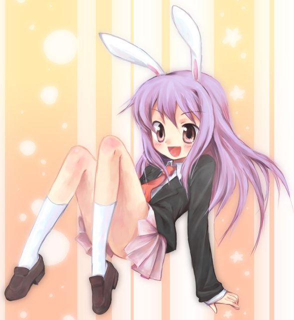 kuguri oimo, reisen udongein inaba, touhou, 1girl, animal ears, female focus, full body, gradient background, rabbit ears, solo