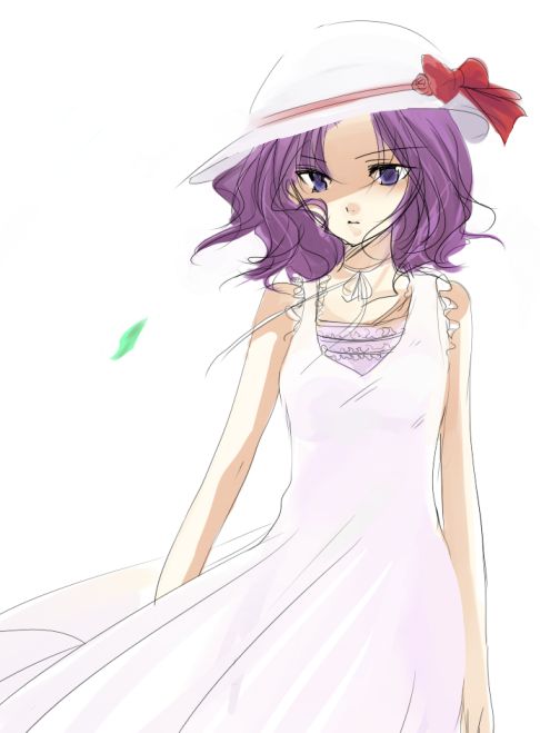 cornelia li britannia, code geass, 00s, aged down, dress, hat, purple eyes, purple hair, solo