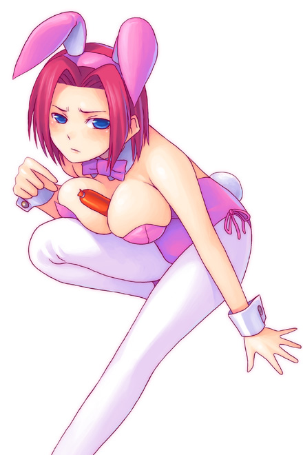 noise (tsuzuki), kouzuki kallen, code geass, bad id, bad pixiv id, 00s, 1girl, animal ears, between breasts, breasts, cleavage, fake animal ears, female focus, large breasts, leg up, legs, leotard, long legs, pantyhose, playboy bunny, rabbit ears, solo, thighs