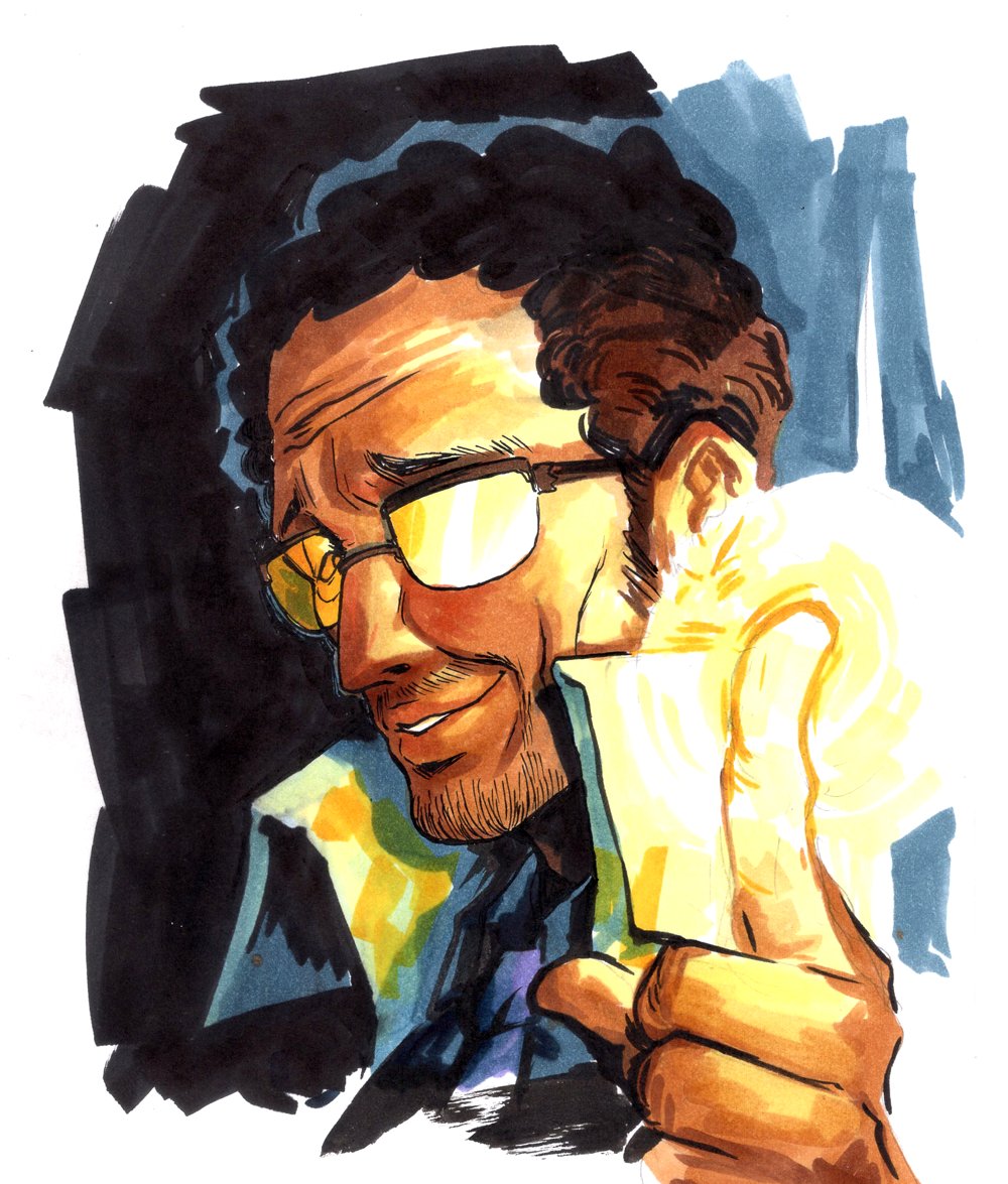 attyrocious, kizaru (one piece), one piece, commentary, english commentary, 1boy, beard stubble, black hair, collared coat, facial hair, looking at viewer, male focus, necktie, short hair, sideburns, smile, solo, stubble, sunglasses