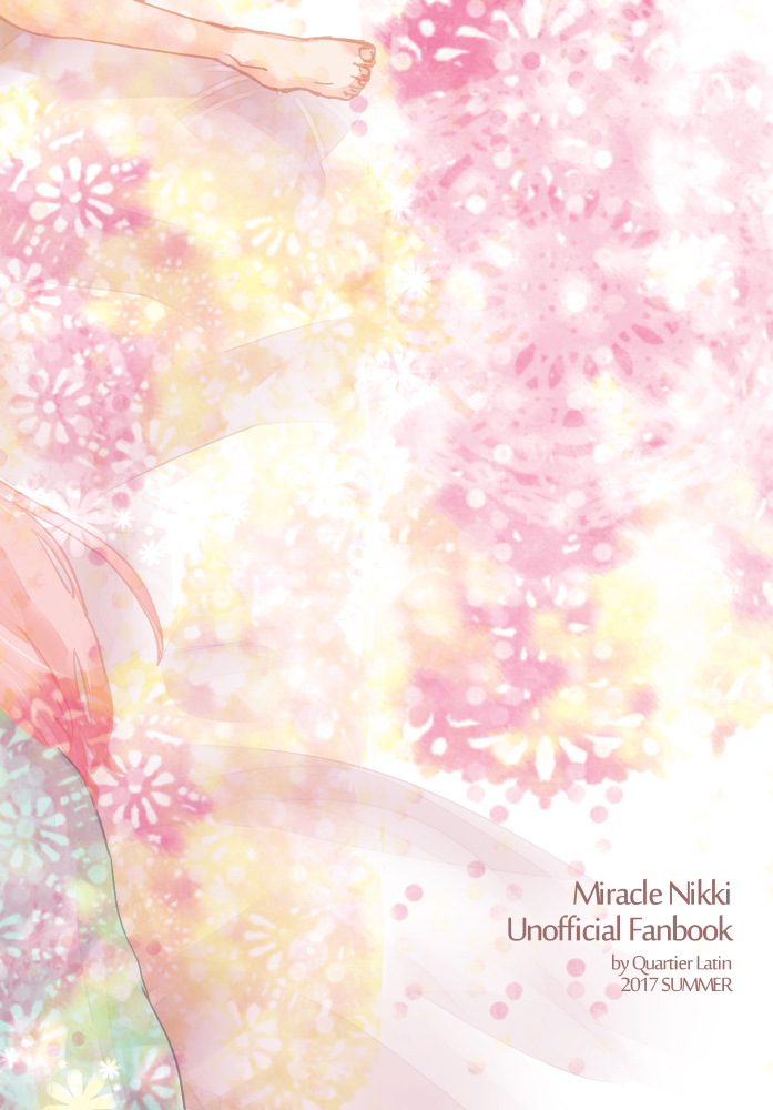 bobo (miracle nikki), nikki (nikki), miracle nikki, nikki (series), 2017, 2girls, artist name, barefoot, dress, english text, feet, green dress, light particles, long dress, long hair, lying, multiple girls, on back, on side, pink background, pink hair, sayu kki, toenails, toes, two-tone background, yellow background