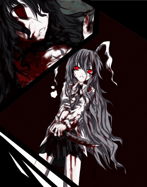 inaba tewi, reisen udongein inaba, touhou, 2girls, animal ears, blood, female focus, multiple girls, rabbit ears, red eyes