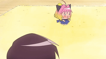 potemayo (character), potemayo, animated, animated gif, lowres, 00s, 1girl, gradient hair, multicolored hair