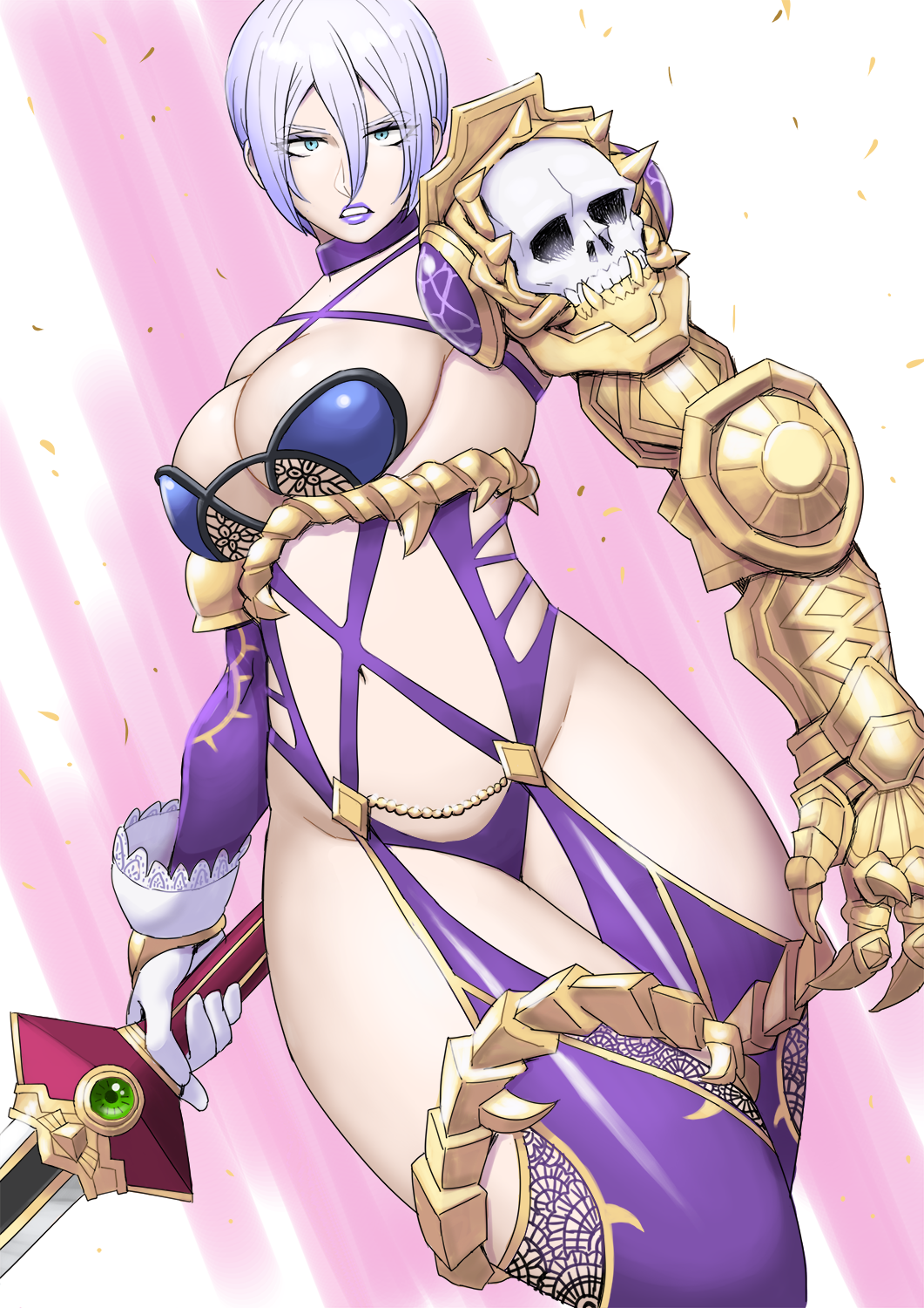 isabella valentine, soul calibur, 1girl, breasts, large breasts, solo, sword, weapon