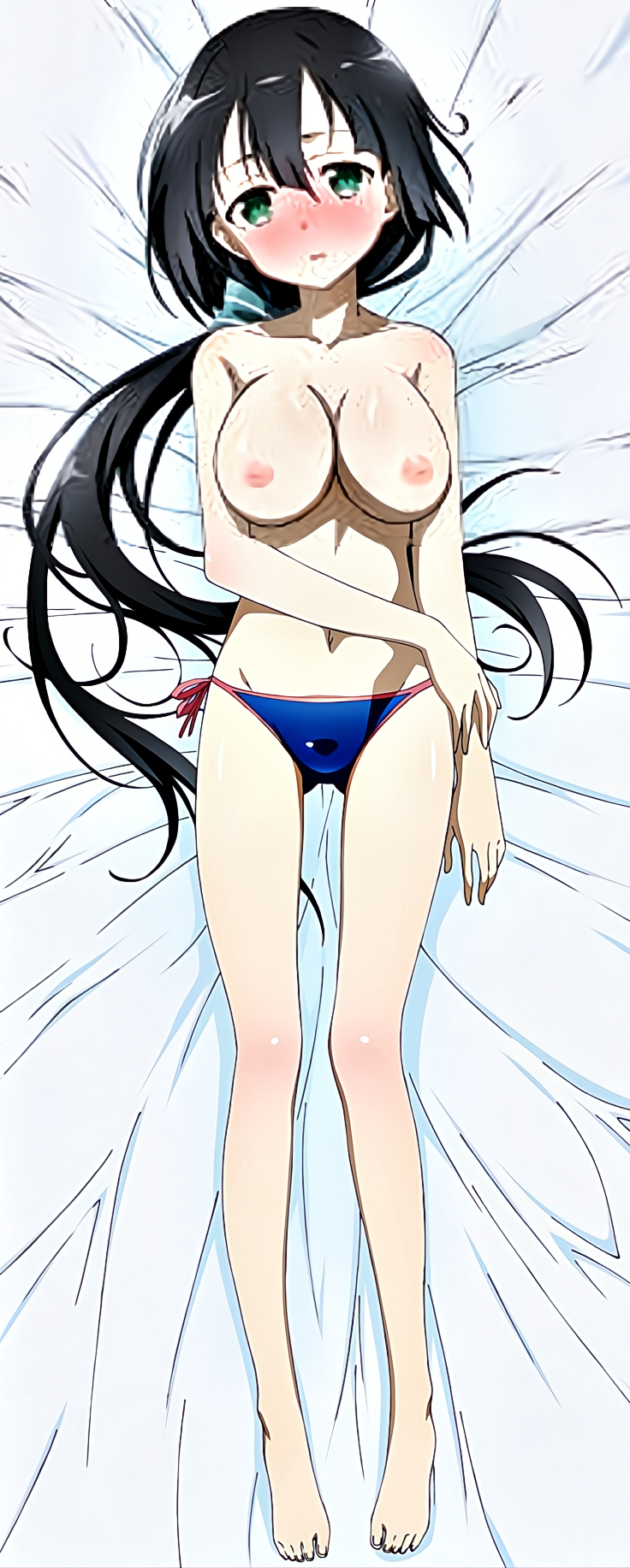 highres, non-web source, tagme, black hair, breasts