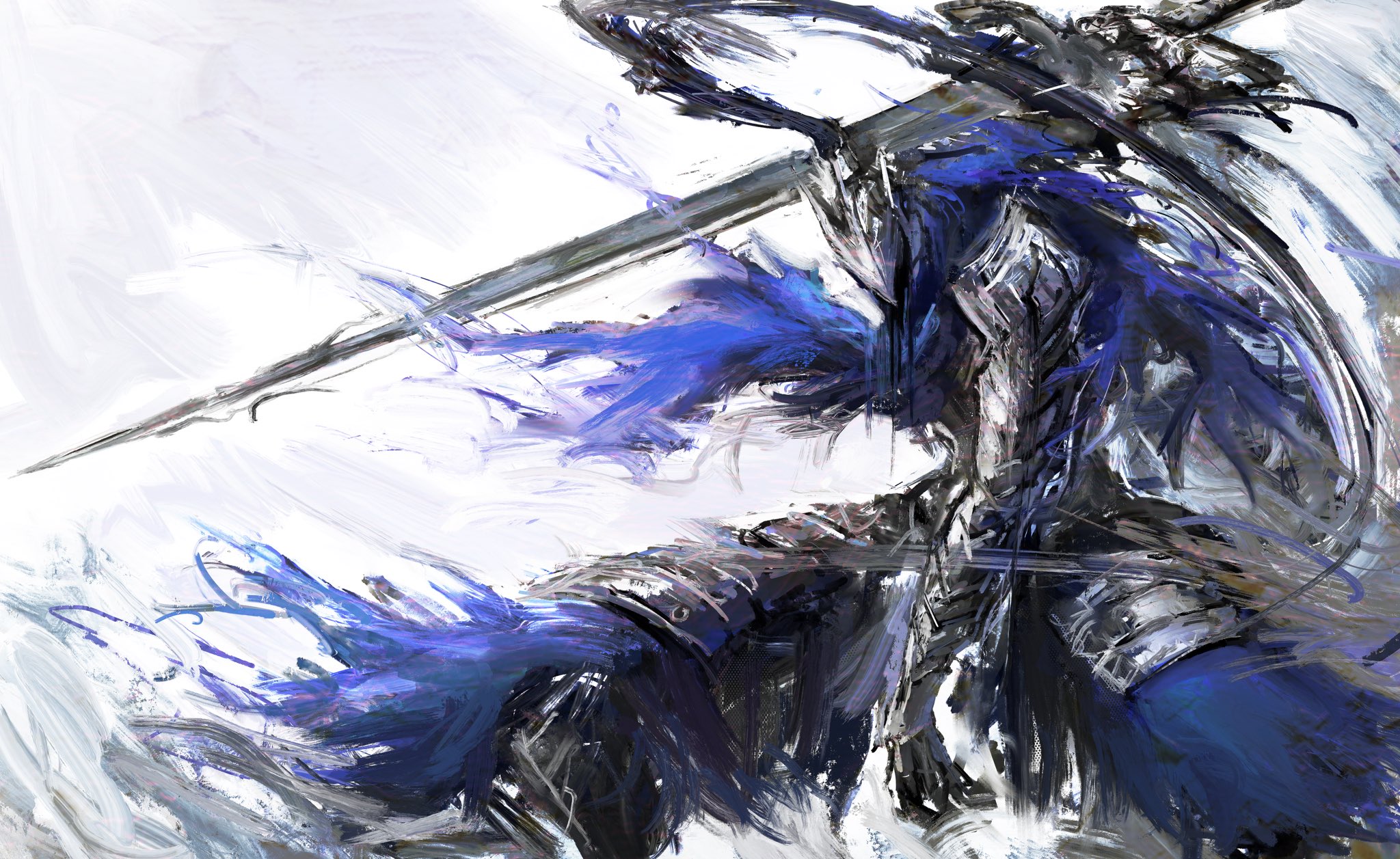kyezzzz, artorias the abysswalker, dark souls (series), dark souls i, highres, 1boy, armor, cowboy shot, helmet, solo, standing, sword, weapon