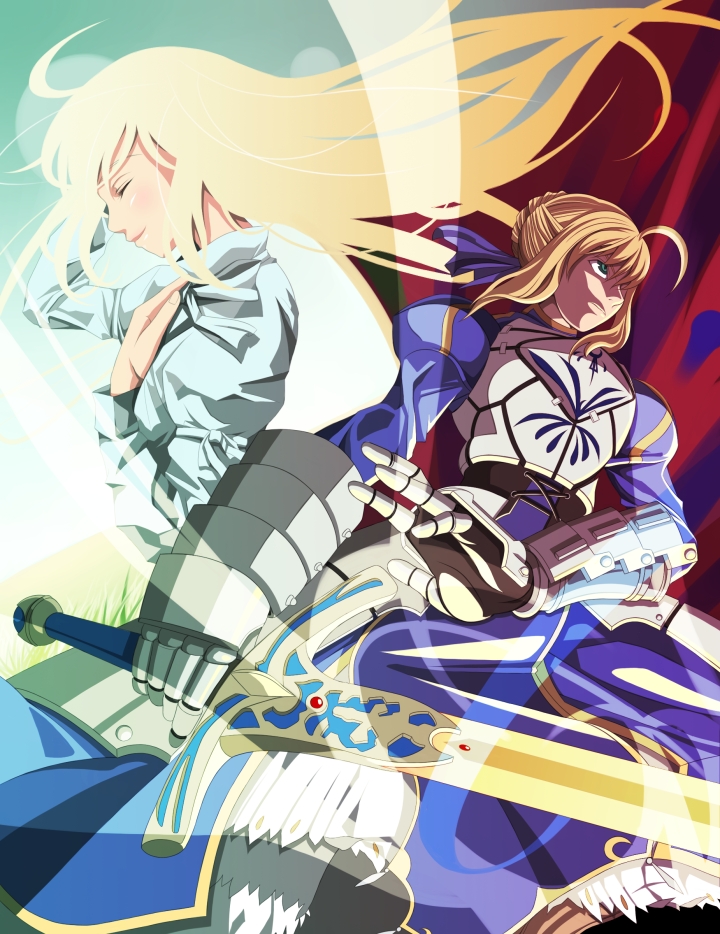 tsukumo (soar99), artoria pendragon (fate), saber (fate), fate/stay night, fate (series), 00s, armor, blonde hair, sword, weapon