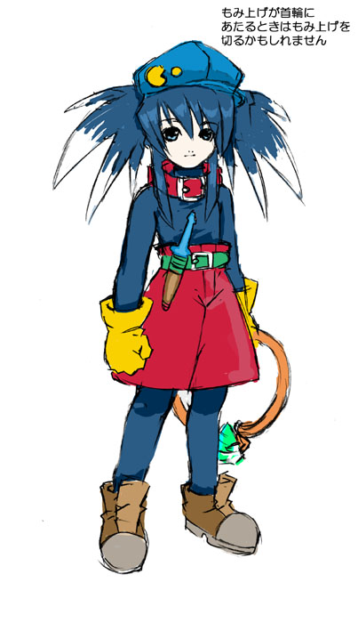 klonoa, presea combatir, kaze no klonoa, namco, pac-man (game), tales of (series), tales of symphonia, 1girl, alternate costume, chakram, cosplay, female focus, klonoa (cosplay), knife, pantyhose, parody, solo, weapon