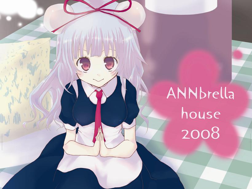 gucchiann, tagme, animal ears, maid, mini person, minigirl, panda ears, red eyes, solo
