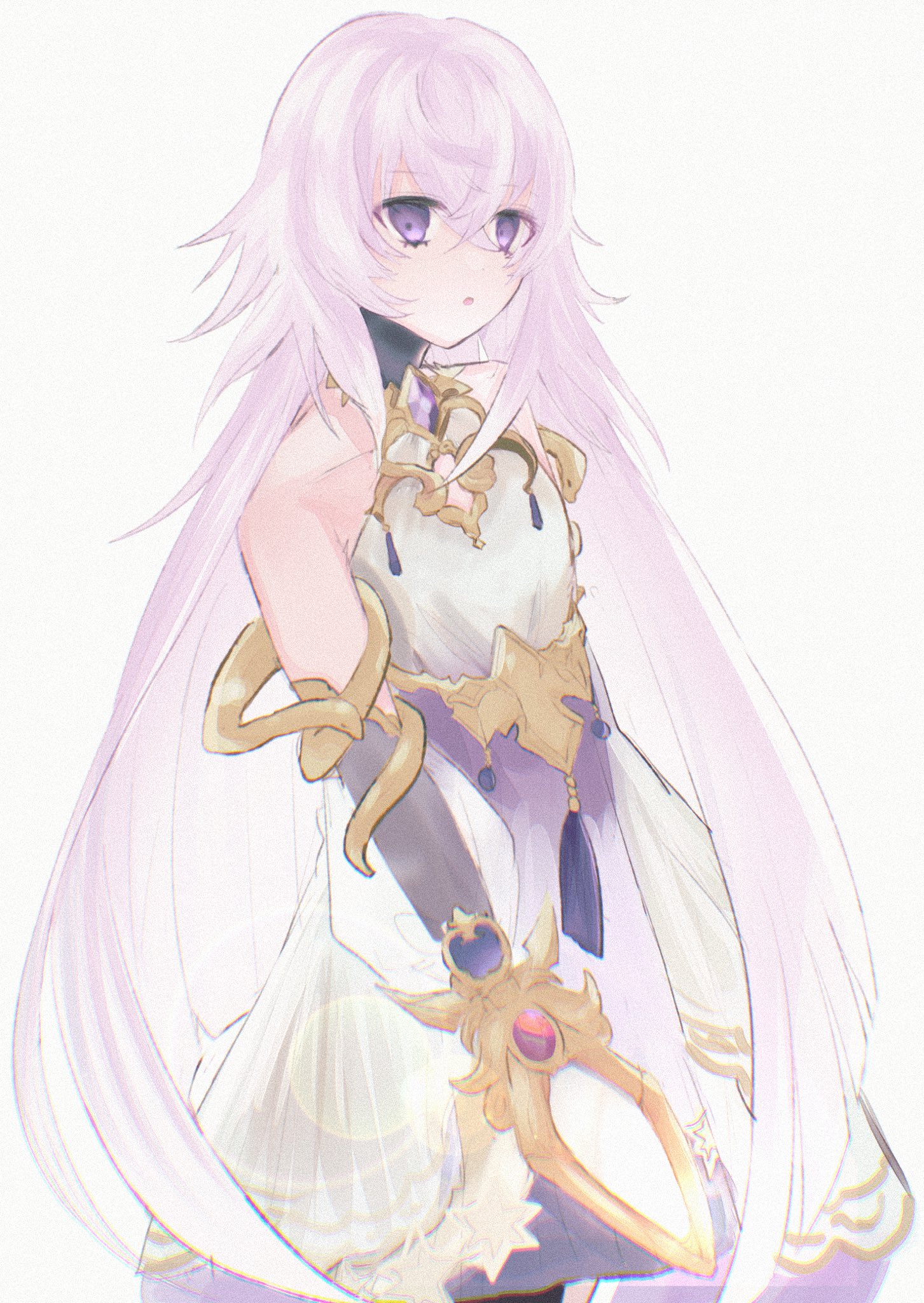 mmntmrt, magic mirror (grimms notes), grimms notes, 1girl, long hair, parted lips, purple eyes, purple hair, solo