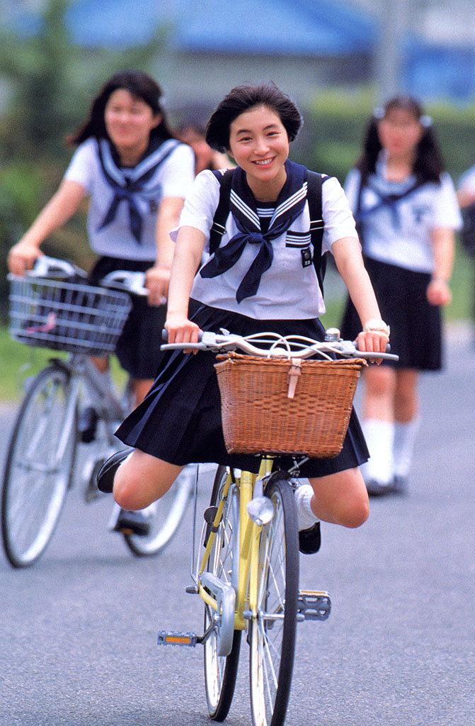 photo (medium), bicycle, cosplay, hirosue ryoko, school uniform, serafuku, socks