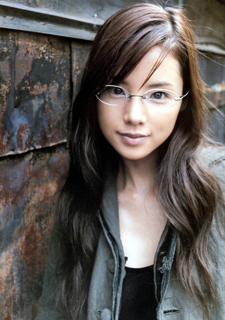 model request, photo (medium), tagme, 1girl, female focus, glasses, long hair, looking at viewer, outdoors, smile, solo