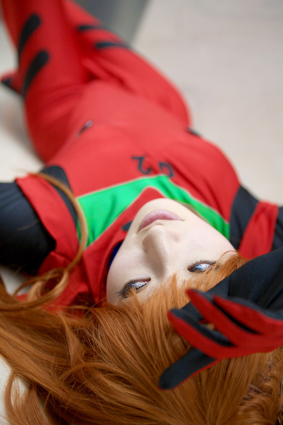 saya (cosplayer), neon genesis evangelion, highres, photo (medium), tagme, cosplay, lying, souryuu asuka langley (cosplay)