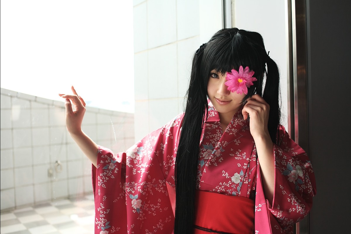 saya (cosplayer), yagyuu kyuubei, gintama, photo (medium), cosplay, eyepatch, flower eyepatch