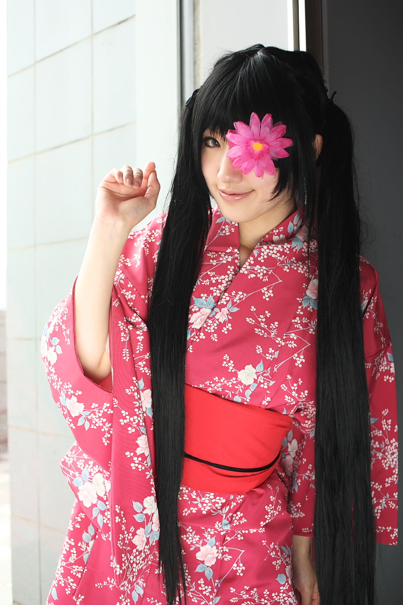 saya (cosplayer), yagyuu kyuubei, gintama, highres, photo (medium), cosplay, eyepatch, flower eyepatch