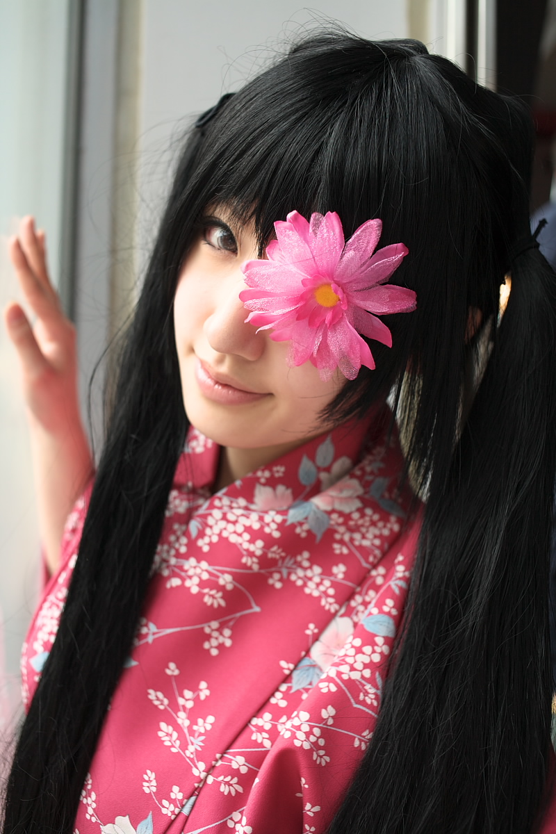 saya (cosplayer), yagyuu kyuubei, gintama, highres, photo (medium), cosplay, eyepatch, flower eyepatch