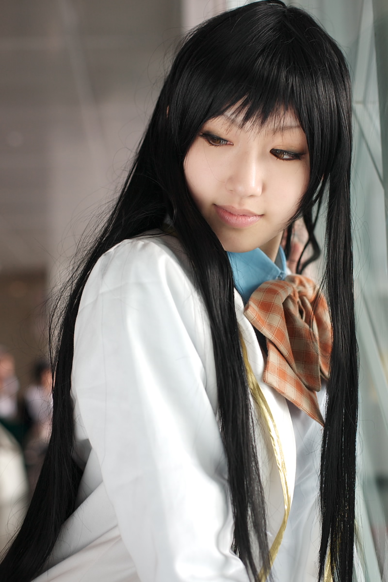 saya (cosplayer), nanto yaya, strawberry panic!, highres, photo (medium), blazer, blouse, bow, cosplay, jacket, school uniform, shirt