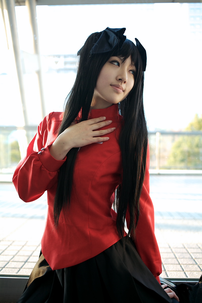 saya (cosplayer), tohsaka rin, fate/stay night, fate (series), highres, photo (medium), cosplay