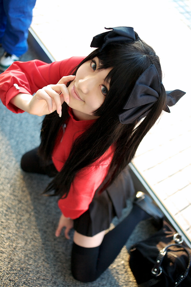 saya (cosplayer), tohsaka rin, fate/stay night, fate (series), highres, photo (medium), cosplay