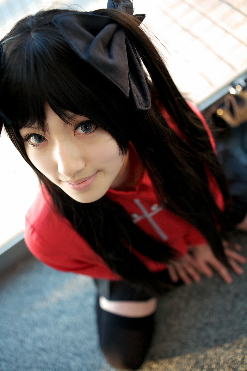 saya (cosplayer), tohsaka rin, fate/stay night, fate (series), highres, photo (medium), cosplay