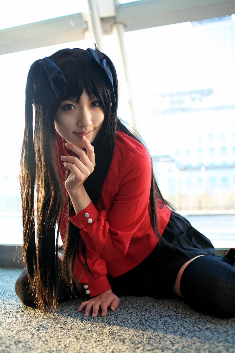 saya (cosplayer), tohsaka rin, fate/stay night, fate (series), highres, photo (medium), cosplay