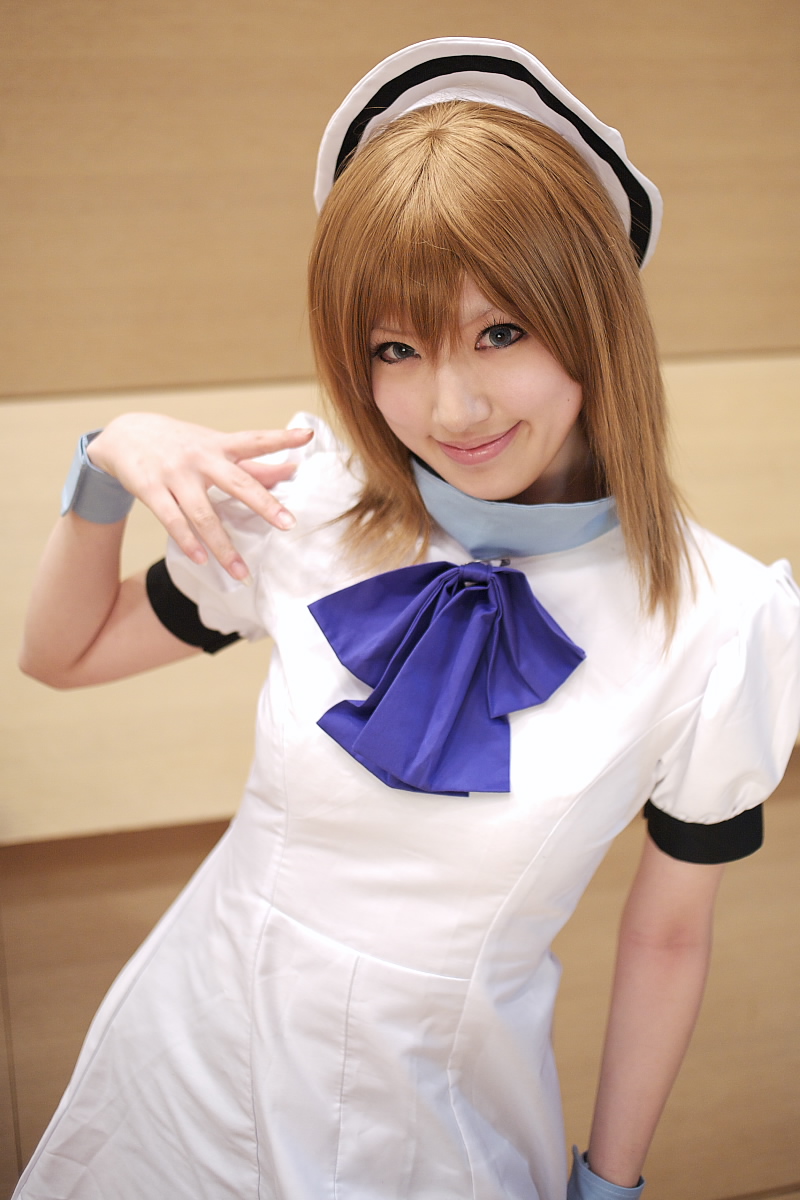 saya (cosplayer), ryuuguu rena, higurashi no naku koro ni, highres, photo (medium), billhook, boots, cosplay, hat, sailor hat, thighhighs