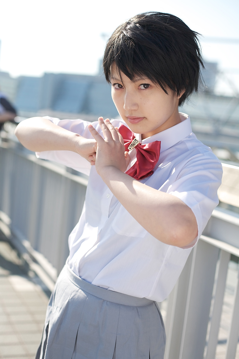 haruki teiuno, arisawa tatsuki, bleach, highres, photo (medium), cosplay, short hair, very short hair