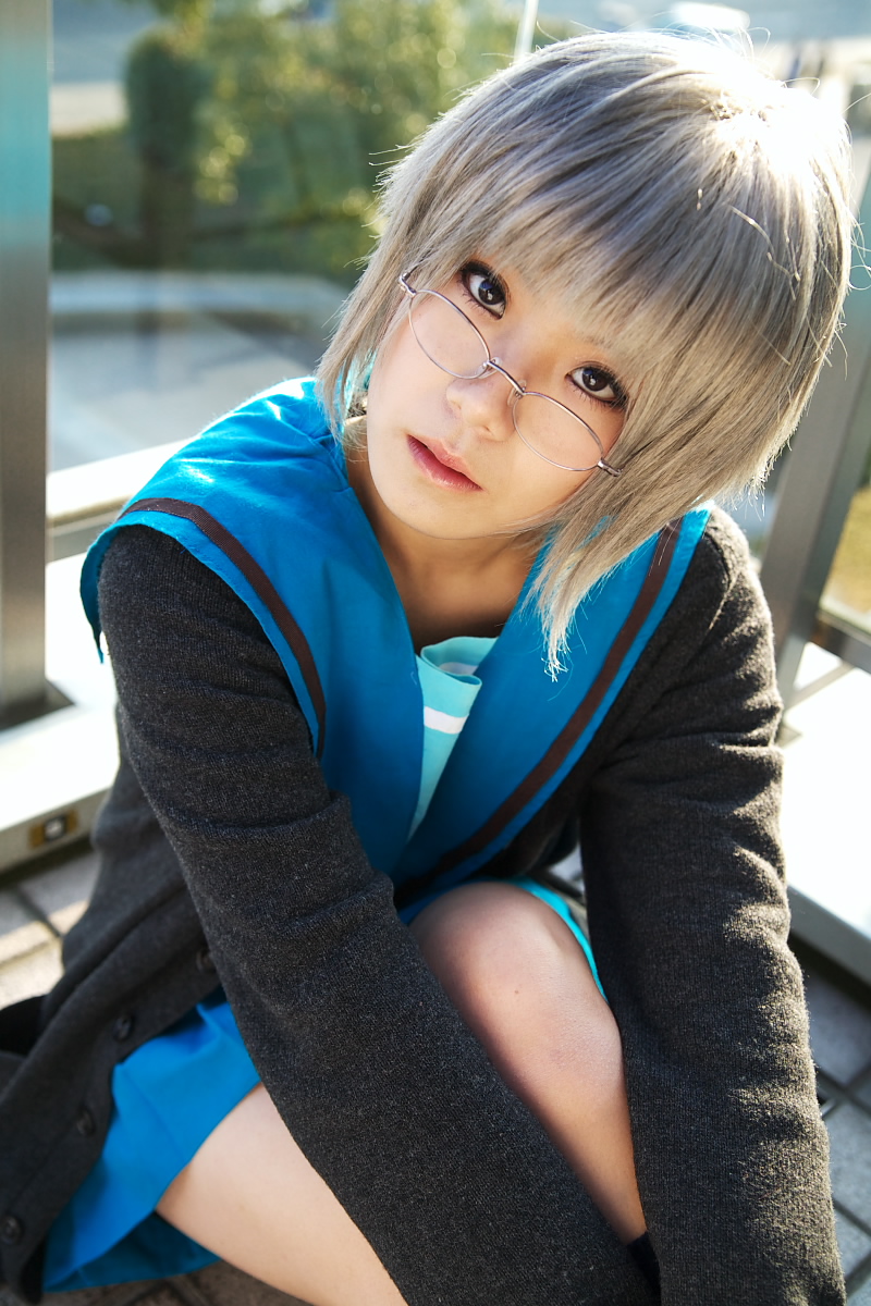 nagato yuki, suzumiya haruhi no yuuutsu, highres, photo (medium), cosplay, glasses, kanaezaki shino