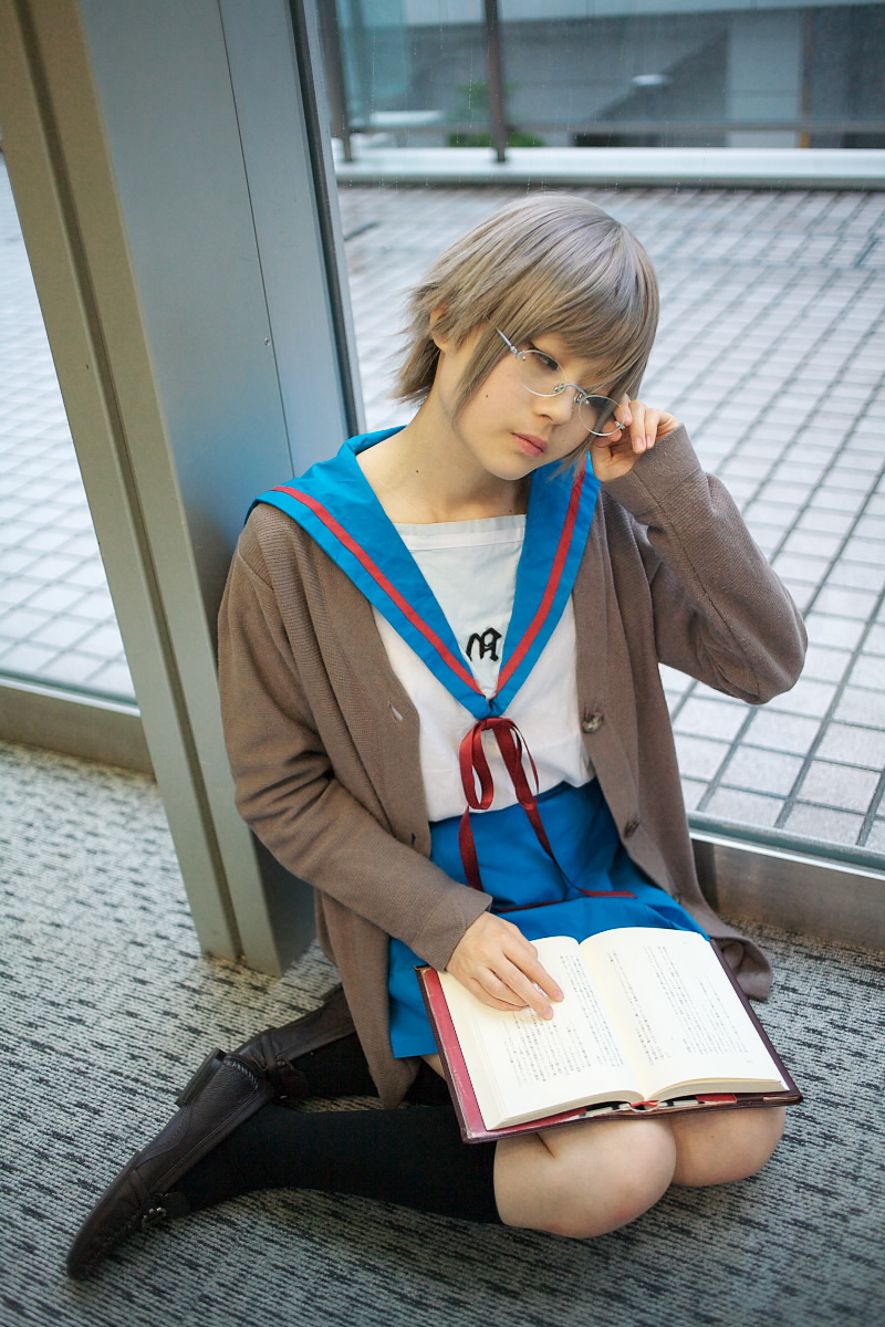 kanata (model), nagato yuki, suzumiya haruhi no yuuutsu, highres, photo (medium), cosplay, glasses