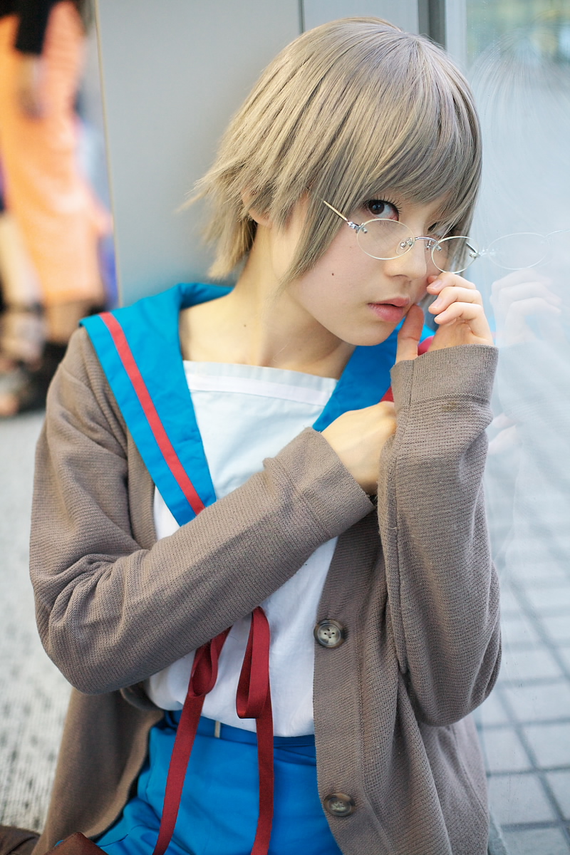 kanata (model), nagato yuki, suzumiya haruhi no yuuutsu, highres, photo (medium), cosplay, glasses
