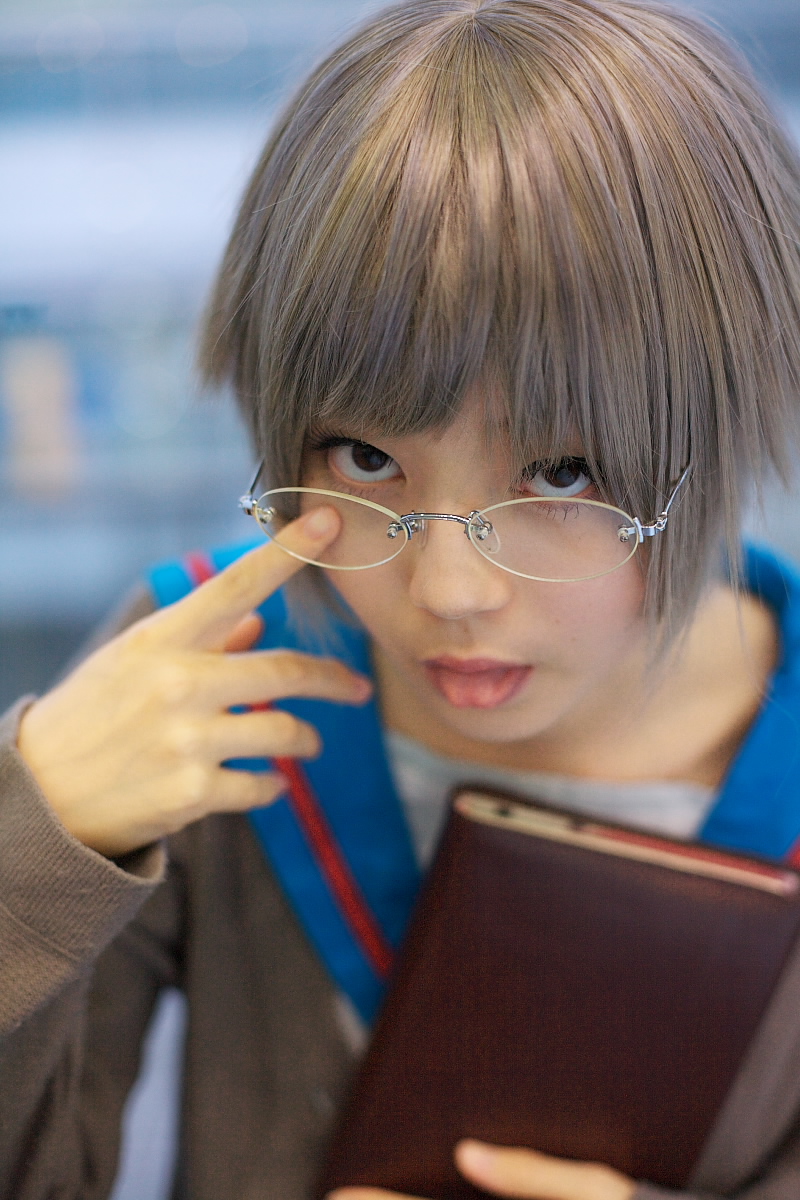 kanata (model), nagato yuki, suzumiya haruhi no yuuutsu, highres, photo (medium), cosplay, glasses