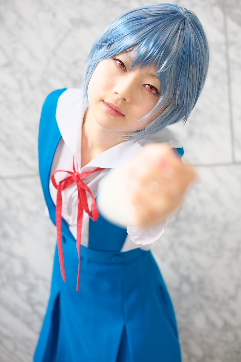 ayanami rei, kanata (model), neon genesis evangelion, highres, photo (medium), blue hair, cosplay