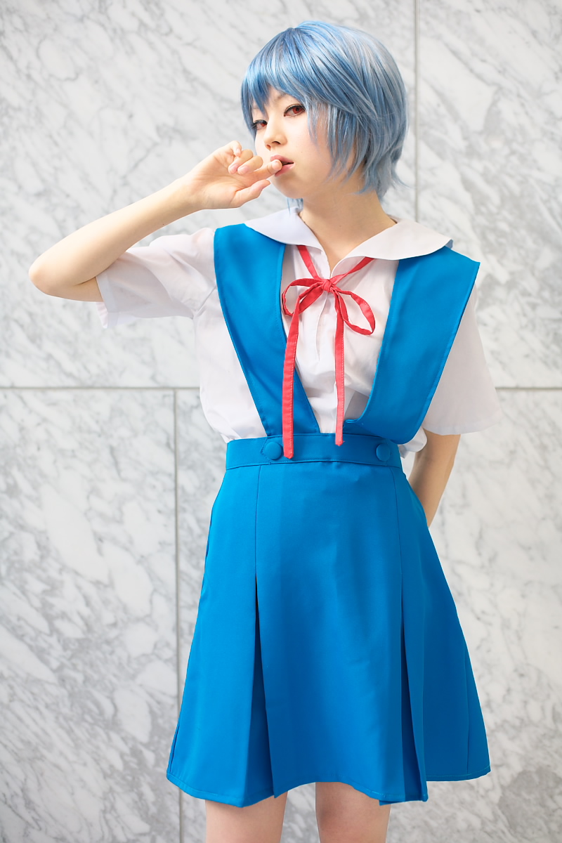 ayanami rei, kanata (model), neon genesis evangelion, highres, photo (medium), blue hair, cosplay