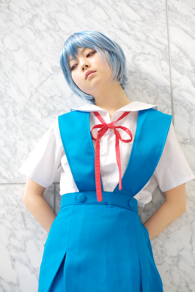 ayanami rei, kanata (model), neon genesis evangelion, highres, photo (medium), blue hair, cosplay