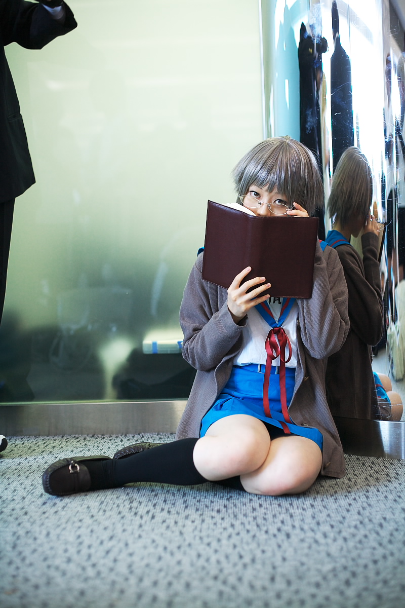 kanata (model), nagato yuki, suzumiya haruhi no yuuutsu, highres, photo (medium), cosplay, glasses