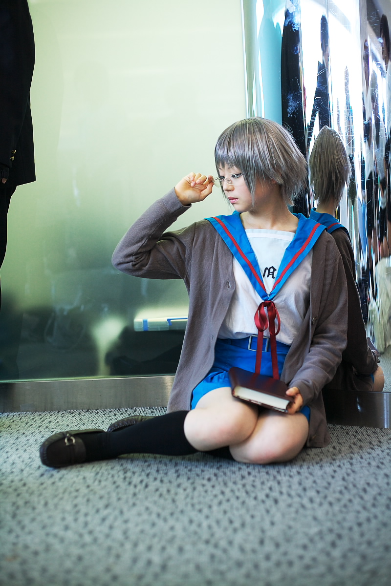 kanata (model), nagato yuki, suzumiya haruhi no yuuutsu, highres, photo (medium), cosplay, glasses