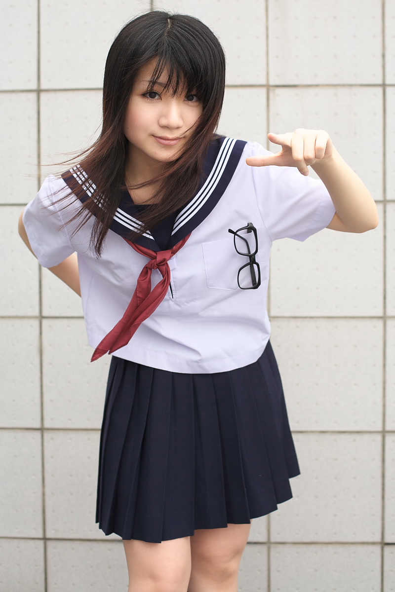 character request, highres, photo (medium), source request, cosplay, glasses, momoneko haru