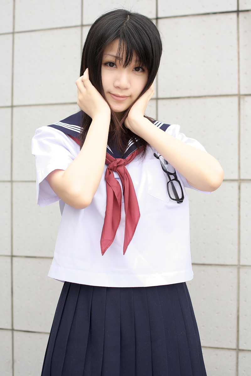 highres, photo (medium), tagme, cosplay, glasses, momoneko haru