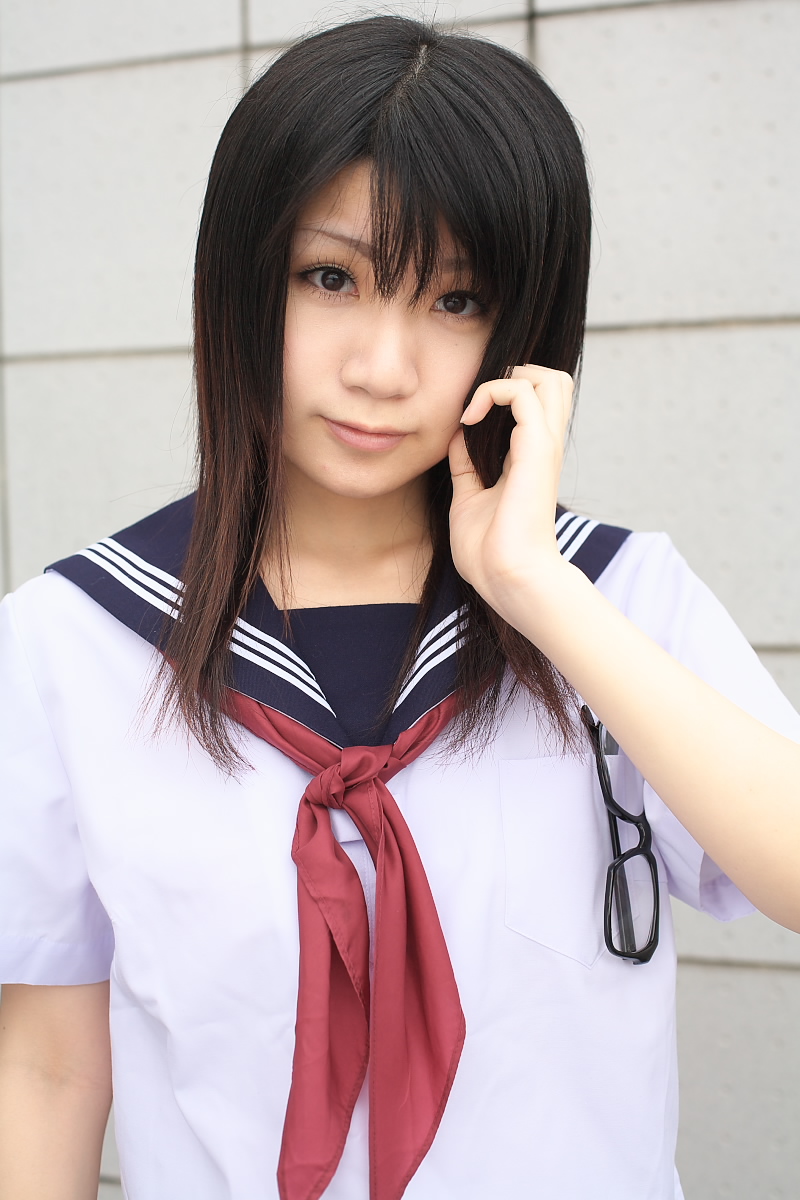 highres, photo (medium), tagme, cosplay, glasses, momoneko haru