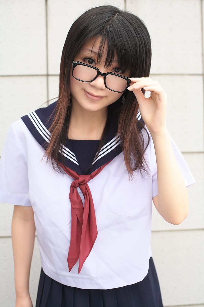 highres, photo (medium), tagme, cosplay, glasses, momoneko haru