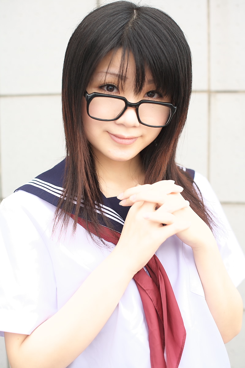 highres, photo (medium), tagme, cosplay, glasses, momoneko haru